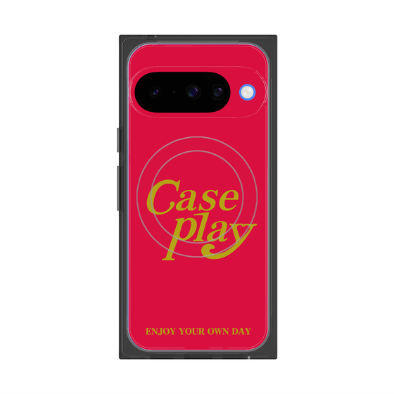 Premium Square Case with Pixelsnap［ Original - ENJOY YOUR OWN DAY - Red ］