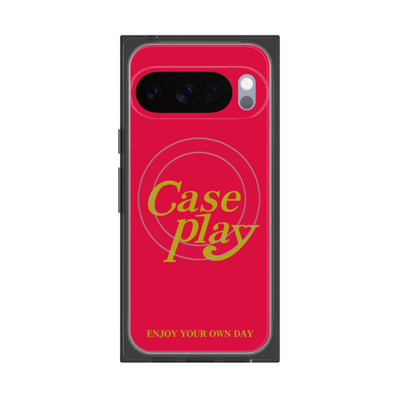Premium Square Case with Pixelsnap［ Original - ENJOY YOUR OWN DAY - Red ］