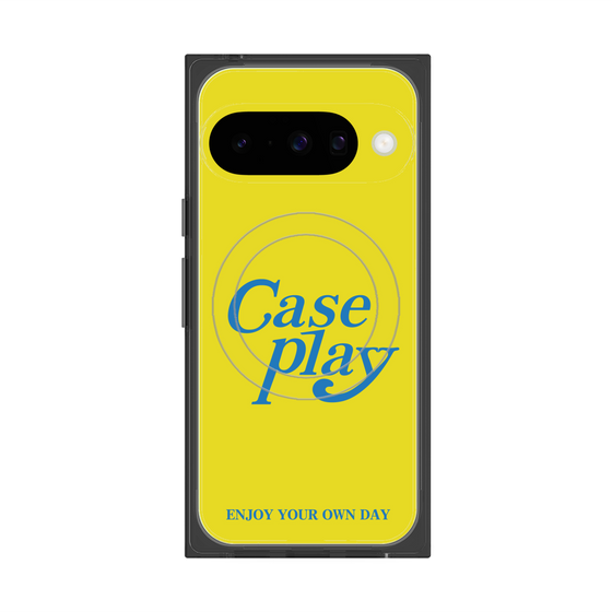 Premium Square Case with Pixelsnap［ Original - ENJOY YOUR OWN DAY - Yellow ］