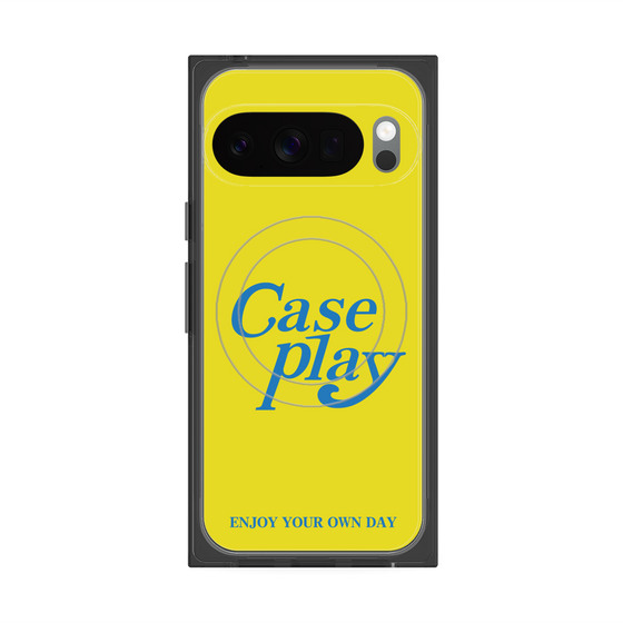 Premium Square Case with Pixelsnap［ Original - ENJOY YOUR OWN DAY - Yellow ］