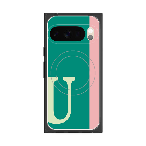 Premium Square Case with Pixelsnap［ Original - initial color line - U green ］