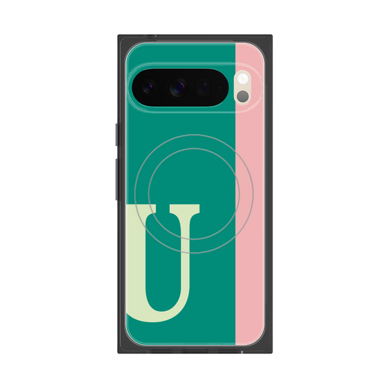 Premium Square Case with Pixelsnap［ Original - initial color line - U green ］