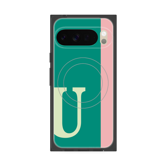 Premium Square Case with Pixelsnap［ Original - initial color line - U green ］