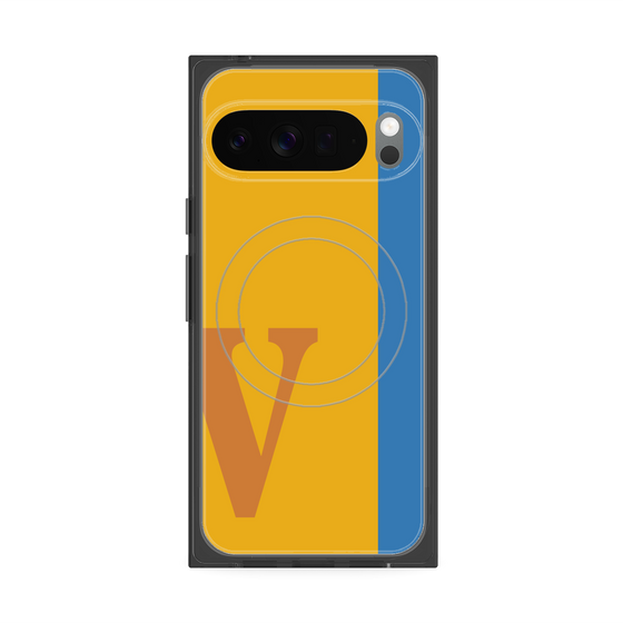 Premium Square Case with Pixelsnap［ Original - initial color line - V orange ］