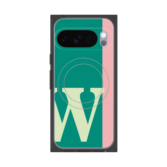 Premium Square Case with Pixelsnap［ Original - initial color line - W green ］