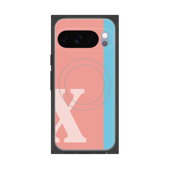 Premium Square Case with Pixelsnap［ Original - initial color line - X pink ］