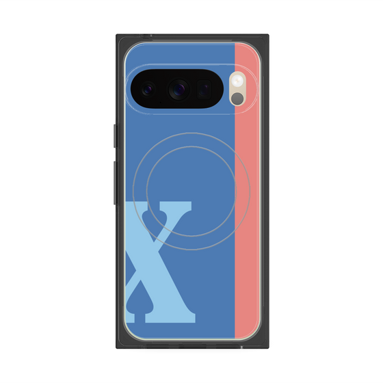 Premium Square Case with Pixelsnap［ Original - initial color line - X blue ］