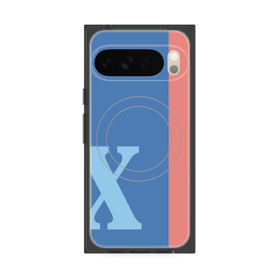Premium Square Case with Pixelsnap［ Original - initial color line - X blue ］