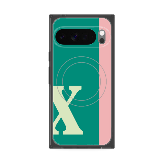 Premium Square Case with Pixelsnap［ Original - initial color line - X green ］