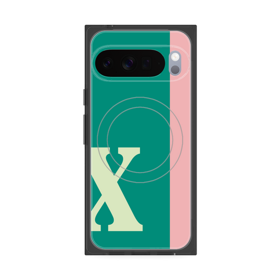 Premium Square Case with Pixelsnap［ Original - initial color line - X green ］