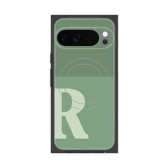 Premium Square Case with Pixelsnap［ Original - initial two tone - R green ］