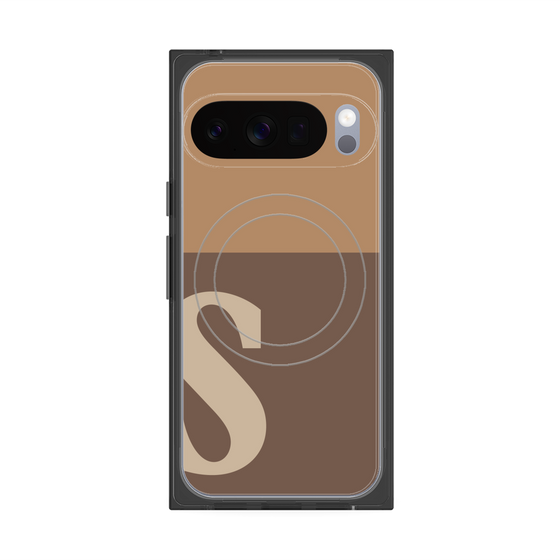 Premium Square Case with Pixelsnap［ Original - initial two tone - S brown ］
