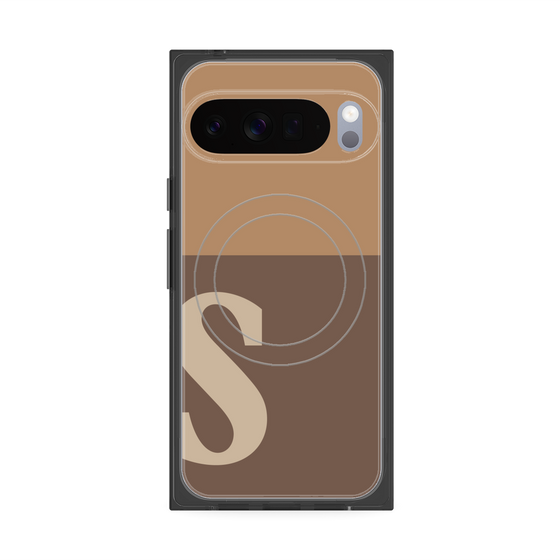 Premium Square Case with Pixelsnap［ Original - initial two tone - S brown ］