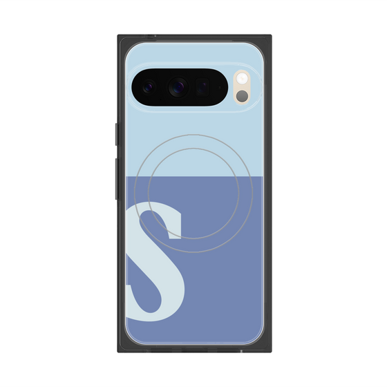 Premium Square Case with Pixelsnap［ Original - initial two tone - S blue ］