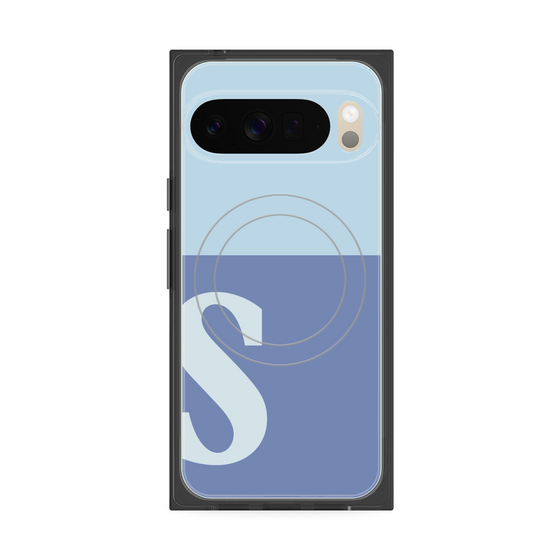 Premium Square Case with Pixelsnap［ Original - initial two tone - S blue ］