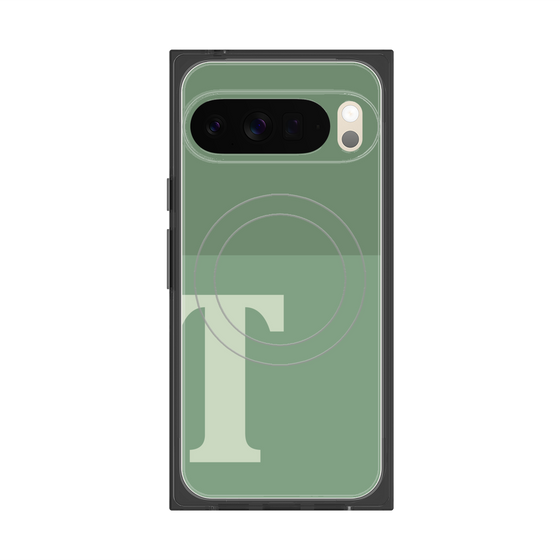 Premium Square Case with Pixelsnap［ Original - initial two tone - T green ］