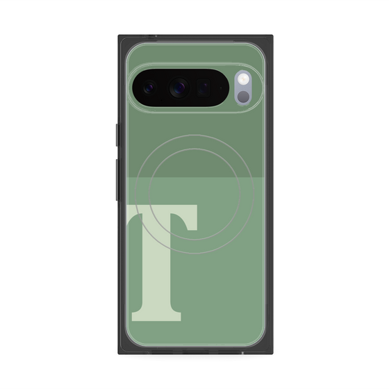 Premium Square Case with Pixelsnap［ Original - initial two tone - T green ］