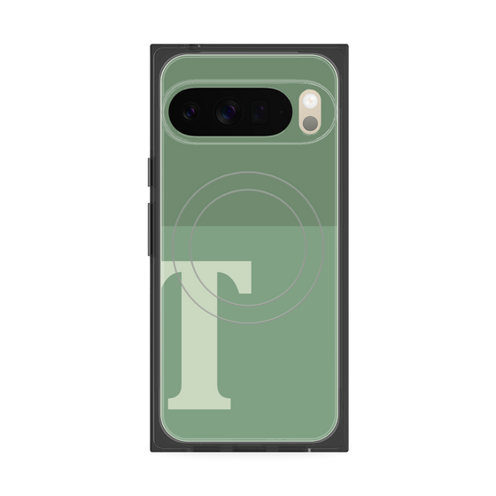 Premium Square Case with Pixelsnap［ Original - initial two tone - T green ］