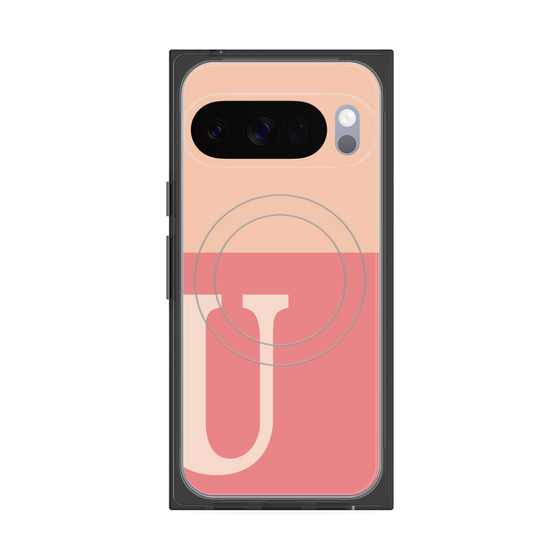 Premium Square Case with Pixelsnap［ Original - initial two tone - U pink ］