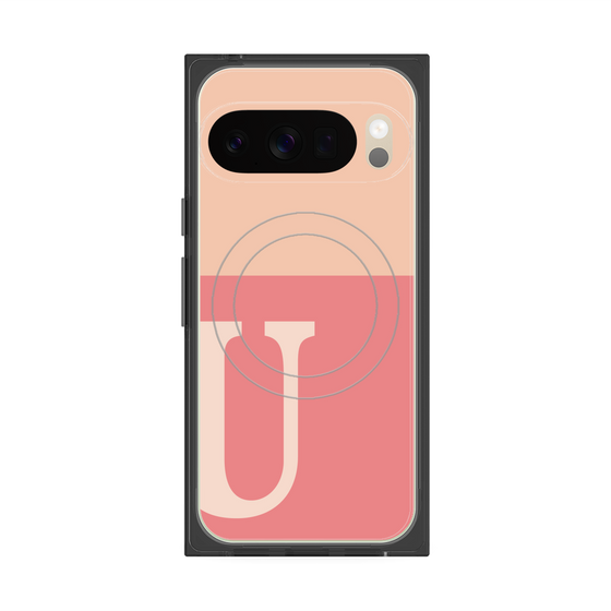 Premium Square Case with Pixelsnap［ Original - initial two tone - U pink ］
