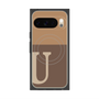 Premium Square Case with Pixelsnap［ Original - initial two tone - U brown ］