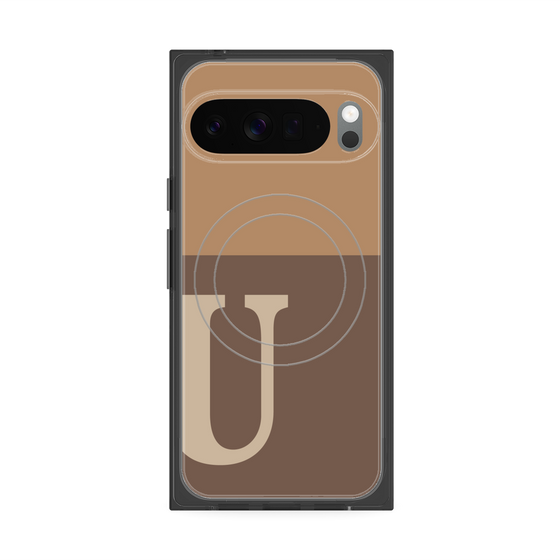 Premium Square Case with Pixelsnap［ Original - initial two tone - U brown ］