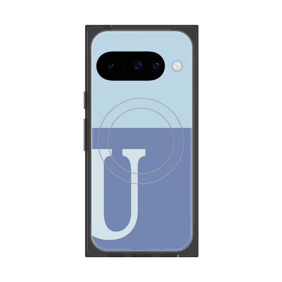 Premium Square Case with Pixelsnap［ Original - initial two tone - U blue ］