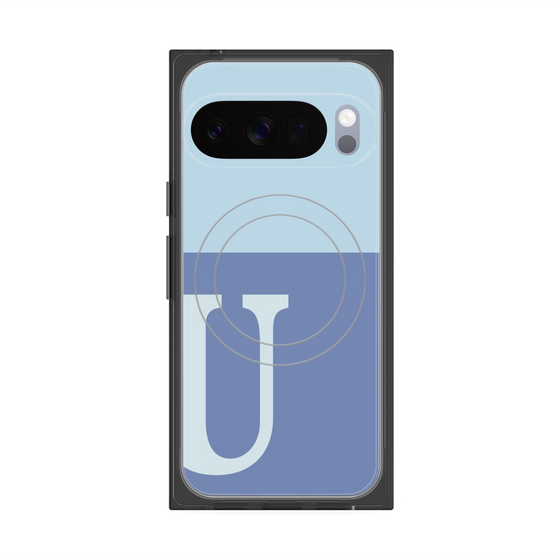 Premium Square Case with Pixelsnap［ Original - initial two tone - U blue ］