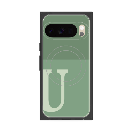 Premium Square Case with Pixelsnap［ Original - initial two tone - U green ］