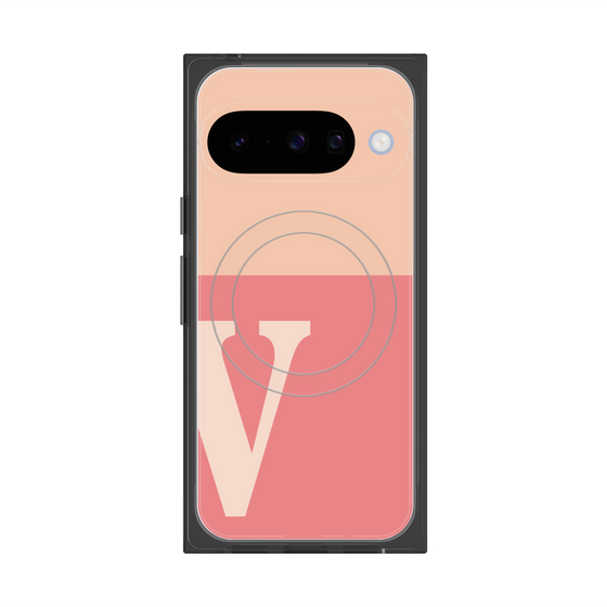 Premium Square Case with Pixelsnap［ Original - initial two tone - V pink ］