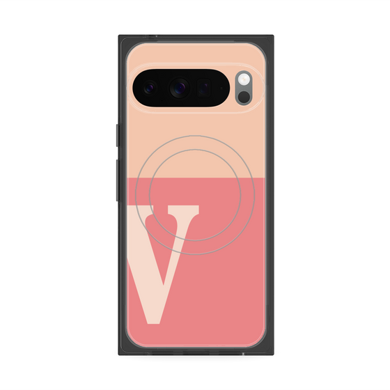 Premium Square Case with Pixelsnap［ Original - initial two tone - V pink ］