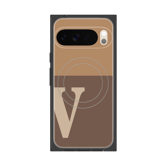 Premium Square Case with Pixelsnap［ Original - initial two tone - V brown ］