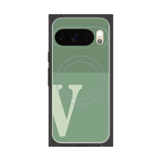 Premium Square Case with Pixelsnap［ Original - initial two tone - V green ］