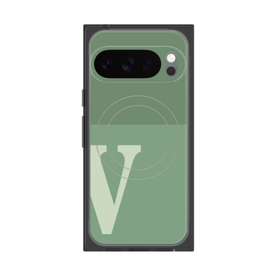 Premium Square Case with Pixelsnap［ Original - initial two tone - V green ］