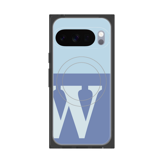 Premium Square Case with Pixelsnap［ Original - initial two tone - W blue ］