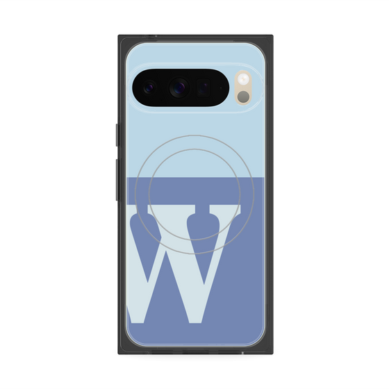Premium Square Case with Pixelsnap［ Original - initial two tone - W blue ］