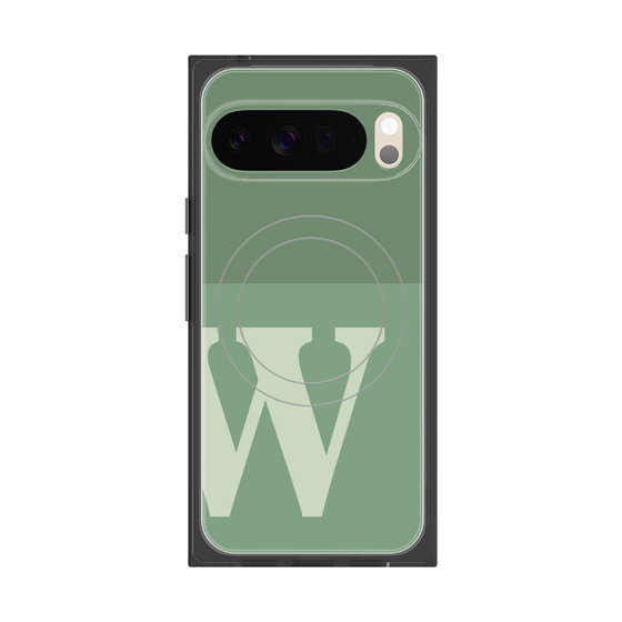 Premium Square Case with Pixelsnap［ Original - initial two tone - W green ］