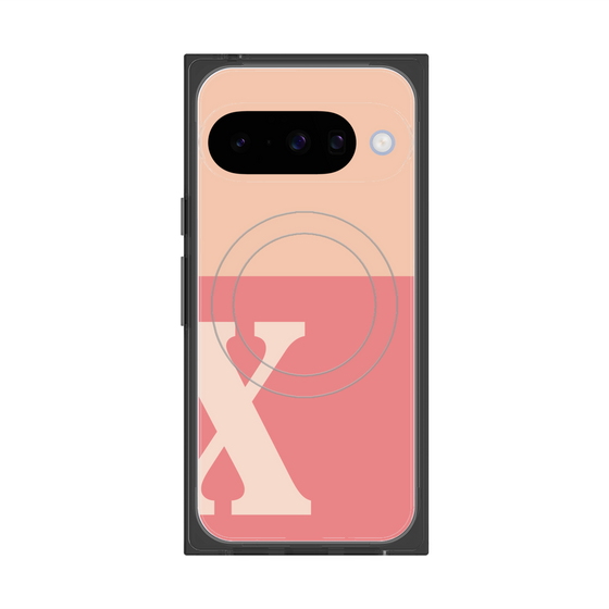Premium Square Case with Pixelsnap［ Original - initial two tone - X pink ］
