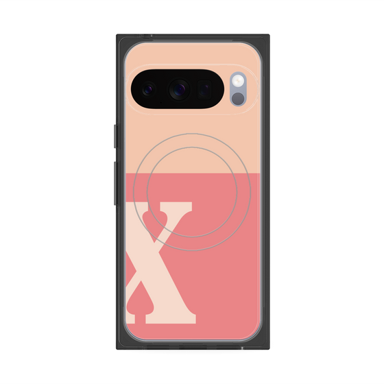 Premium Square Case with Pixelsnap［ Original - initial two tone - X pink ］