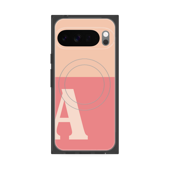 Premium Square Case with Pixelsnap［ Original - initial two tone - A pink ］