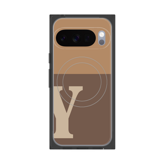 Premium Square Case with Pixelsnap［ Original - initial two tone - Y brown ］