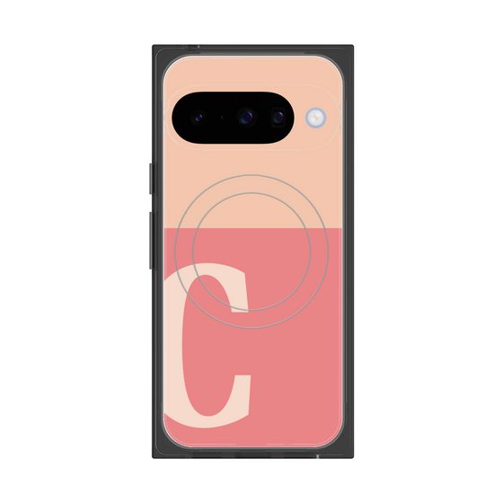Premium Square Case with Pixelsnap［ Original - initial two tone - C pink ］