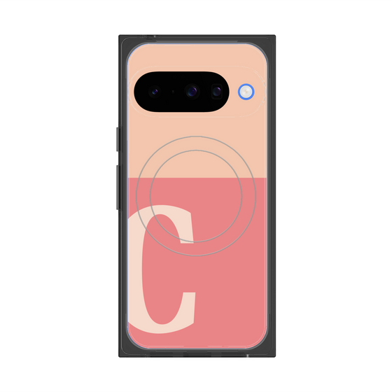 Premium Square Case with Pixelsnap［ Original - initial two tone - C pink ］