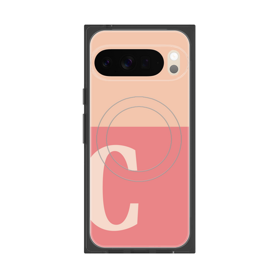 Premium Square Case with Pixelsnap［ Original - initial two tone - C pink ］