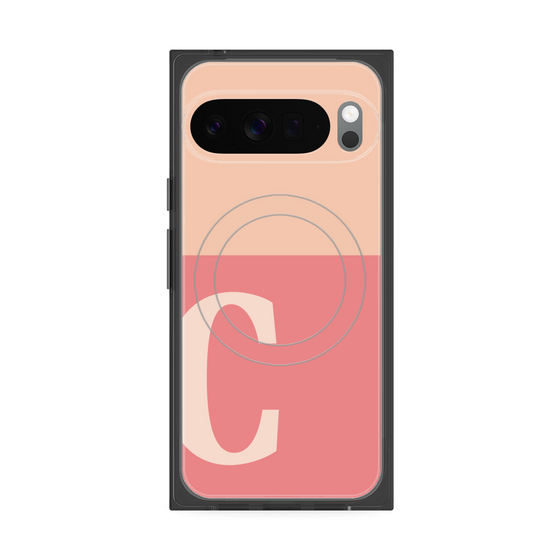 Premium Square Case with Pixelsnap［ Original - initial two tone - C pink ］