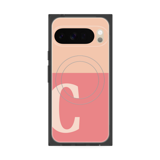 Premium Square Case with Pixelsnap［ Original - initial two tone - C pink ］