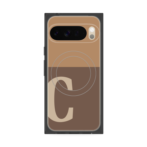 Premium Square Case with Pixelsnap［ Original - initial two tone - C brown ］