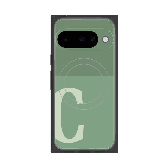 Premium Square Case with Pixelsnap［ Original - initial two tone - C green ］