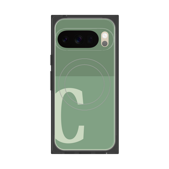 Premium Square Case with Pixelsnap［ Original - initial two tone - C green ］