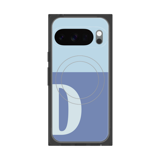 Premium Square Case with Pixelsnap［ Original - initial two tone - D blue ］
